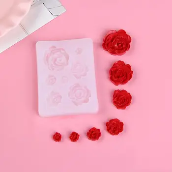 7 Velikosti Smolo Rose Cvet Obesek Smolo, Nakit, Izdelava Silikonsko Plesni Umetnosti Obrti