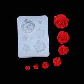 7 Velikosti Smolo Rose Cvet Obesek Smolo, Nakit, Izdelava Silikonsko Plesni Umetnosti Obrti