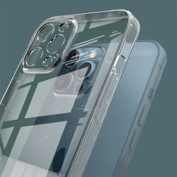Ultra Tanek Jasno Primeru Telefon Za iPhone 12 Pro 11 Max Mini XS XR X Mehki Silikonski Pokrovček Za iPhone 7 8 Plus SE 2 Pregledna Lupini
