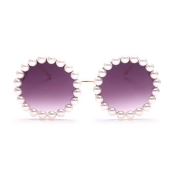 Pearl Okrogla sončna Očala Ženske Luksuzne blagovne Znamke Oblikovalec Stekla Moških Očala Ženski Moški Veliki Okvirji Odtenki Očala Letnik UV400
