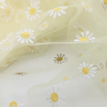 Očesa Daisy Žakarske tkanine Til tkanine za obleko in komarjem, Mozaik Needlework DIY Material T