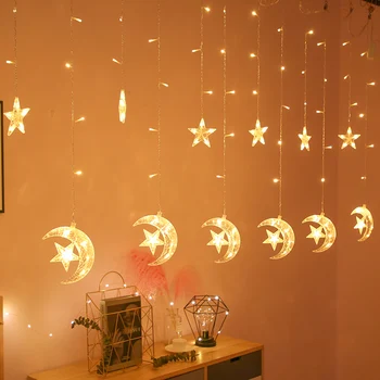 3M LED Pravljice Luči Garland Zavese Lučka Niz Luči Novega Leta, Božični Okraski za Dom Spalnica Okno