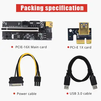 2021 Nadgrajeno VER009S Plus PCI-E Riser Card 009S PCIE X1 Da X16 6 Pin Moč 60 CM USB 3.0 Kabel Za Grafične Kartice GPU Rudarstvo ETH