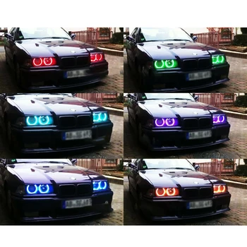 Avto Angel Eye Žarnica 12V 15W LED RGB DRL Dnevnih Luči Halo Obroč Svetlobe IR Nadzor RF Za BMW E36 E39 NE PROJEKTOR 1 Komplet