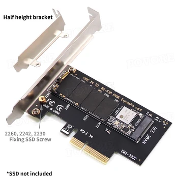NVMe Adapter M. 2 M2 M Ključ 2230 2242 2260 2280 SSD PCI-e 3.0 Pretvornik Kartico Podporo PCIE X4 X16, X8