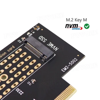 NVMe Adapter M. 2 M2 M Ključ 2230 2242 2260 2280 SSD PCI-e 3.0 Pretvornik Kartico Podporo PCIE X4 X16, X8