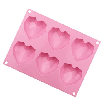 6/8 Luknje Srca v Obliki 3D Silicij Čokolada Jelly Candy Torto Bakeware Plesni DIY Pecivo Bar Led Kalup za Peko Fondat Cupcake Orodje