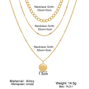 Vienkim letnik ogrlico na vratu Zlato verigo, ženski nakit, večplastna dodatkov za oblačila estetske Darila, modni Obesek 2021