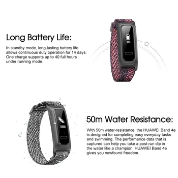 Novi Originalni Globalni Huawei Smart Band 4E Dotik Barvni Zaslon za Šport Manšeta Nepremočljiva Srčni utrip Tracker Teče Pametna Zapestnica