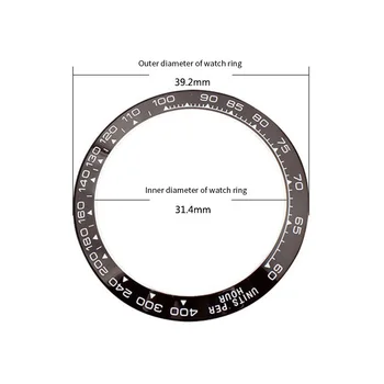 Za ROLEX Ploščo Keramični Obsega Obroč Usta Zunanji Premer 39.2 mm Notranji Premer mm pokrivne dolžine 31,4 Primerna za DAYTONA 116500-116520