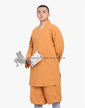 Debel Bombaž Budistični Menih Haljo Shaolin Arhat Kung fu bo Ustrezala Tai Chi Borilne veščine Enotna Dnevna Kmetovanja, Usposabljanje, Oblačila, 5 Barv