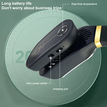 Mini Vratu Fan Prenosna klimatska naprava Bladeless ventilador USB Polnilne Leafless Nosljivi Neckband Ventilator S Toplo Grelec