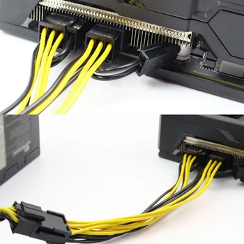 10Pcs 8-Pinski PCI Express Dual PCIE 8 (6+2) Pin Napajalni Kabel 20 cm, matične plošče, Grafične Kartice PCI-E GPU Moč Podatkovni Kabel Razdelilnik