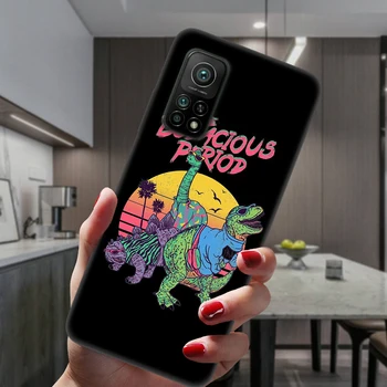Moda Srčkan Baby Dinozaver Primeru Telefon Za Xiaomi Mi 10T Lite Redmi Opomba 10 10 9 7 8 9 Note10 Pro 8T 9C Črn Silikonski Pokrov