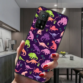 Moda Srčkan Baby Dinozaver Primeru Telefon Za Xiaomi Mi 10T Lite Redmi Opomba 10 10 9 7 8 9 Note10 Pro 8T 9C Črn Silikonski Pokrov