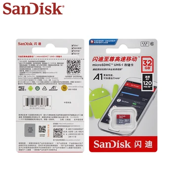 Original SanDisk Ultra Micro SD Kartico A1 C10 32GB 64GB Trans Flash Pomnilniško Kartico Visoke Hitrosti Max 120MB/s SDXC SDHC TF Kartice Za Telefon
