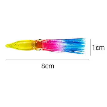 10Pcs Multicolor 8 cm Lignji-Oblikovan Ponaredek Lure Bionic Mehke Vabe za Ribolov na Prostem