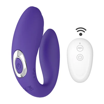 Brezžični Vibratorji za Pare Dildo G Spot Stimulator Silikonski Dvojni Vibrator iz Silikona, U Oblike, Sex Igrače za Žensko Masturbator