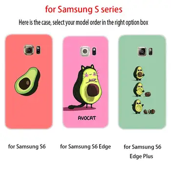Lepo sadje avokado Srčkan Vzorec Mehko TPU Primeru Pokrovček Za Samsung Galaxy S7 Rob S8 S9 S10 S11 S20 S21 Plus, Lite E Ultra