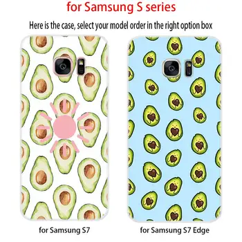 Lepo sadje avokado Srčkan Vzorec Mehko TPU Primeru Pokrovček Za Samsung Galaxy S7 Rob S8 S9 S10 S11 S20 S21 Plus, Lite E Ultra