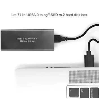 USB 3.0, DA NGFF(M. 2) SSD 6Gbps SSD Ohišje Adapterja Shranjevanje Primera z UASP, ki se Uporablja za 2230 / 2242 / 2260 / 2280 mm
