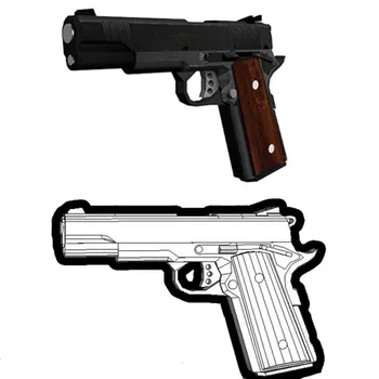 Strelno orožje, Pištolo M1911 3D Papir Model Končal Dolžina 21 cm 1:1 Obsega Ročno Puzzle Igrača