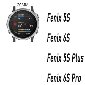 20 mm Watchband Za Garmin Fenix 6S Pro 5S Plus Silikonski Trak Fenix6S Fenix5S Watch Easyfit Pašček za Zapestje Pribor šport Correa