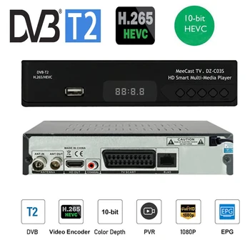 Novo H265/10Bit DVB-T2 Digitalno Oddajanje Tv Box Dvb T2 Prizemne Digitalne Tv Sprejemnik HD& Scart Dolby Ac3 H. 265 Youtube