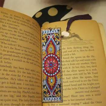 VKTECH DIY Posebno Oblikovan Diamond Barvanje Usnja Zaznamek Tassel Knjižni znaki Knjiga Strani Označi Za Otroke Študentov Božična Darila