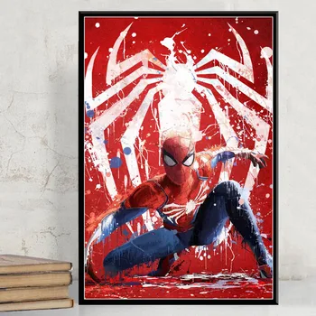 Marvel Spider-Man Superheroj Povzetek Platno Slikarstvo Spiderman Filmski Plakat Tisk Stenskih Slikah, Otroci Soba Doma Dekor Cuadros