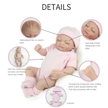 11 Inch Mehki Silikonski Novorojenčka Lutke Realne Newborn Baby Dekle Za Prodajo Veren Lutke Otroka Otroci Soigralec Dekle Darilo 28 cm