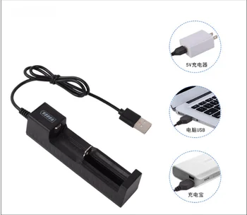 Univerzalno 1 režo za Baterijo, Polnilnik USB adapter za LED Smart Chargering za Baterije za ponovno Polnjenje Li-ionska 18650 26650 14500