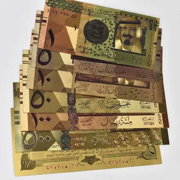 Savdska Arabija Zlato Bankovcev Zlato Riyals Bankovcev Računov Za Dom Dekor In Zbiranje