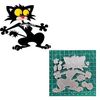 Black Cat Rezanje Kovin Matrice Matrice za DIY Scrapbooking foto album Dekorativni Okrasni Papir, Kartice