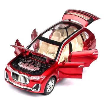 Zlitine Diecast Model Avtomobila 1/24 X7 SUV Visoko Simulacije Off-road Kovinski Avto 6 Vrata Odprl Z Lučmi Igrače Vozil Za Otrok Otroke