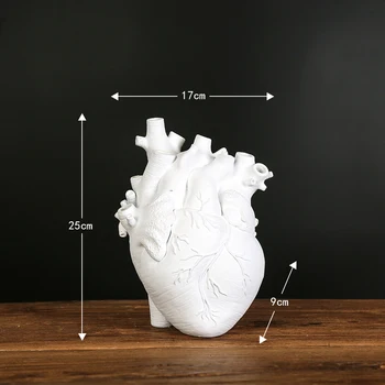 Anatomski Človeško Srce Oblika Vaze Nordijska Namizje Umetnosti Kiparstvo Rastlin Pot Ornament Vaza za Domačo Pisarno Dnevna Soba Dekor Darila