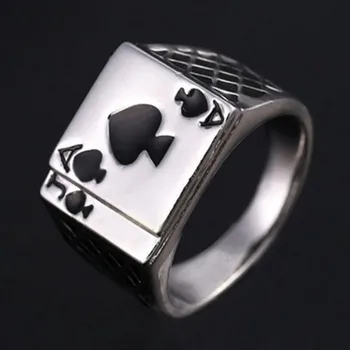 Moški Ustvarjalni Tri-Dimenzionalni Poker Obroč Steampunk Retro Moški Prstan Gotika Visoke Kakovosti Pribor
