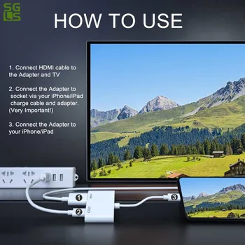 Strela Adapter HDMI Digitalnih AV Pretvornik 4K USB Kabel HDMI Priključek do 1080P HD za iPhone X/11/8P/6S/7P/iPad Zrak/iPod