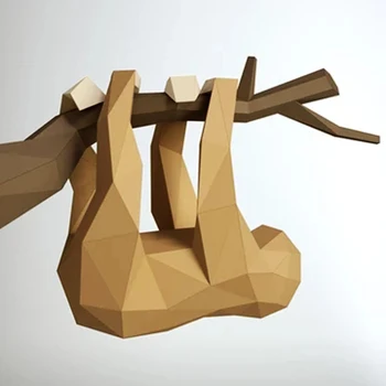 Spalna Velika Lenoba Papir 3D DIY Material Priročnik Ustvarjalni Dom Dekor Rekvizitov, Ročno Izdelani Srčkan Geometrijske Papir Številke Živali Model