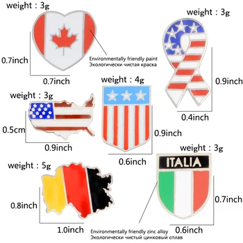 Nacionalno Zastavo Pin ruske Italija zda Nemčija Zastav broške Značke Zvezde in Črte Broške Nakit Darilo Debelo