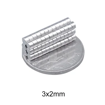 100~5000pcs 3*2 Močna Krog magnet 3 mm x 2 mm Redke Zemlje Neodim Magnet Umetnostne Obrti Hladilnik Neodimio Imanes 3x2 majhen disk magnet