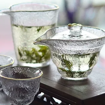 Kitajski Čaj Nastavite Steklo Čaj Tureen Stekla Kung Fu Čaj Nastavite Tureen Poroko Čaj Skledo Zdravje Cvet Tea Cup Čajnik Teaware