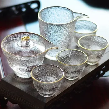 Kitajski Čaj Nastavite Steklo Čaj Tureen Stekla Kung Fu Čaj Nastavite Tureen Poroko Čaj Skledo Zdravje Cvet Tea Cup Čajnik Teaware