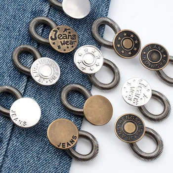 Kovinski gumb za šivanje orodja jeans hlače gumbi 5 kosov pasu stretch extender unisex kavbojke DIY oblačila šivalni pribor