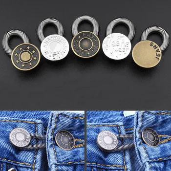 Kovinski gumb za šivanje orodja jeans hlače gumbi 5 kosov pasu stretch extender unisex kavbojke DIY oblačila šivalni pribor
