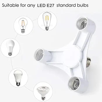 3In1 2v1 E27, da E27 LED Žarnica Žarnice Vtičnico Splitter Adapter za Nosilec Za Foto Studio Visoko Kakovostna Bela Barva LED Žarnice Vtičnico