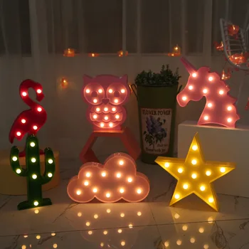 30 cm LED Otroci Nočne Luči Flamingo Samorog Led Svetilka Obesek, LED Luč Ananas Kaktus Star Luminary Stenske Svetilke dekoracijo Svetlobe
