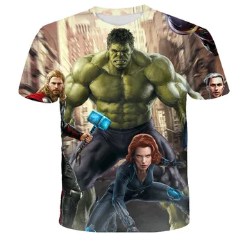 Baby boy in dekle oblačila risanka Marvel-superheroj Hulk natisni T-shirt bombaž poletje malčka vrhu T-shirt dekle in dekle oblačila