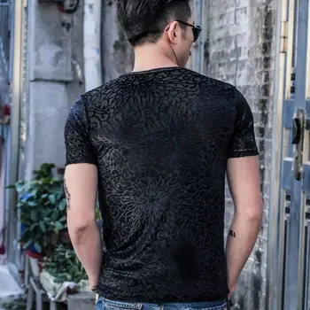 2021 novo poletje ice svile kratek sleeved majica s kratkimi rokavi moški krog vratu trendy moške vseh tekmo vode tiskanje votlih dihanje kratko-ka