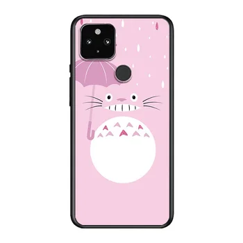 Srčkan Totoro Anime Studio Ghibli Mehko TPU Silikon Črni Pokrov Za Google Slikovnih pik 5 4A 5G 4 XL Primeru Telefon